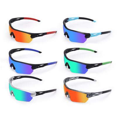 China Protect Eyes HD Glass Half Frame Outdoor Cycling Colorful Windproof Bicycle Polarized Glass UV Protection Goggles for sale