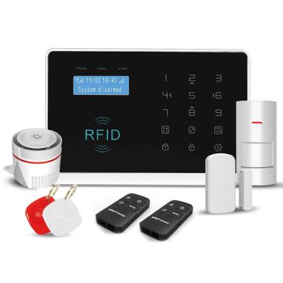 China LCD Display and Touch Buttons 3G GSM Smart WiFi Burglar Alarm System Wireless Home Security Alarm Kit Capacitive for sale