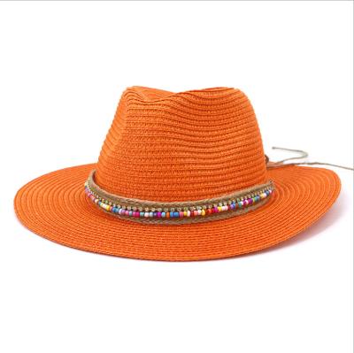 China Dobby spring and summer colored jazz straw hats for sale