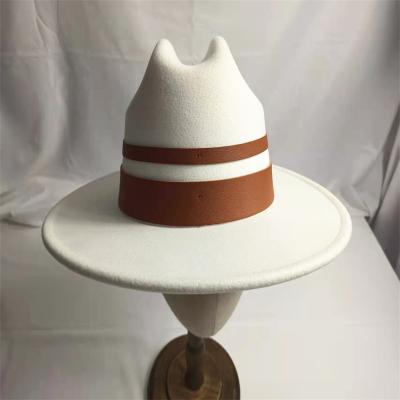 China Image 2021 Fashion Women Felt Hat With 2 PU BAND for sale