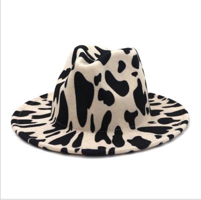 China Picture Fashion Felt Newest Felted Hat Hats Cow Print Hat for sale