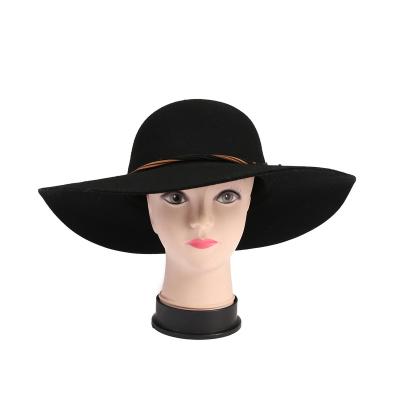 China 2021 Fashionable Dobby New Black Wool Soft Hat for sale