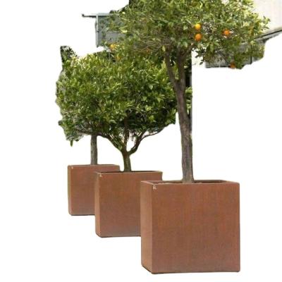 China Wholesale Modern Antique Corten Steel Christmas Flower Pots for sale