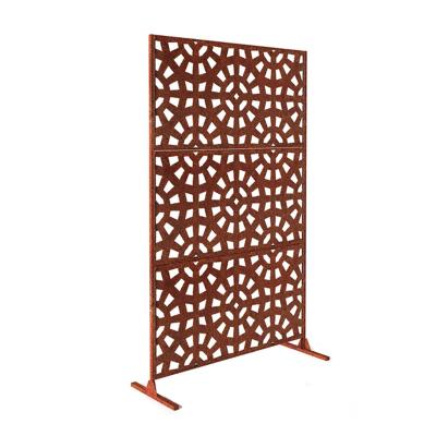 China Easily Assembled Garden Metal Rusty Decoration Outdoor Ornaments Corten Steel Screen Fence Panel for sale