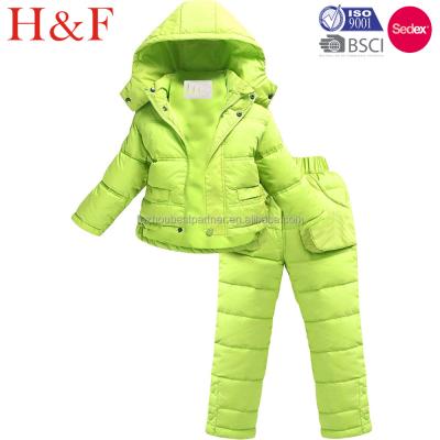 China Breathable 2 Piece Stripper Jacket Snow Pants Ski Suit Unisex Kids Snowsuit for sale