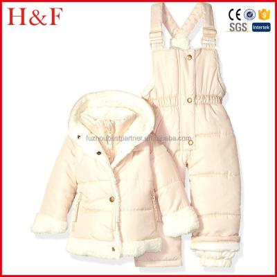 China Kids Girls Ski Suit Winter Baby Snap Clothes Set Infant Outfits Bubble Snowsuit for sale