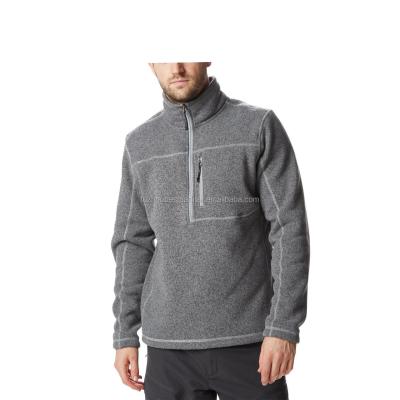 China Breathable Mens Gray Warm Knitted Winter Sweater Activity 1/4 Zipper Up Casual Quarter Pullover for sale