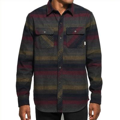 China Breathable Stylish Perfect Stripe Flannel Layering Shirt for sale