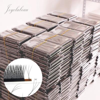 China Very soft and light criss-cross WW shape 3D effect clover lashes individual eyelash extensions W fluffy lashes for sale