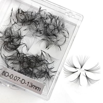 China Very soft and light person pre made d ring pre made fan eyelash extension wholesale pre fanned lashes for sale