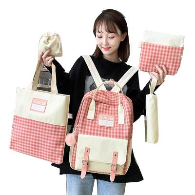 China Cute Cheap Cute 3pcs Set Designer School Backpacks Student Backpack Waterproof For Girls 3 In 1 Custom Logo College Backpack For Women for sale