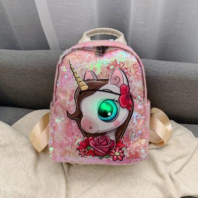 China Sequins backpack top picks fashionable high quality Unicorn Sequins Backpack For Kids shiny kid bag pack backpack for sale