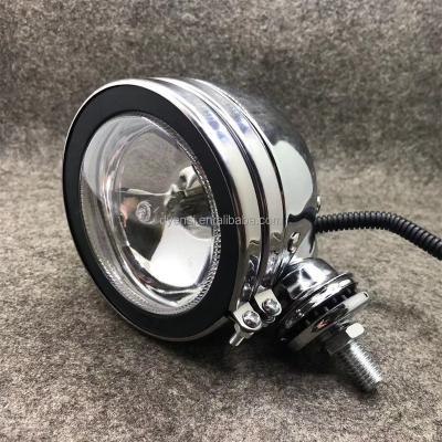 China Universal Motorcycle Metal Spot Light Fog Front Driving Light Auxiliary Light Chrome Waterproof/Dustproof/Shockproof For Motorbike for sale