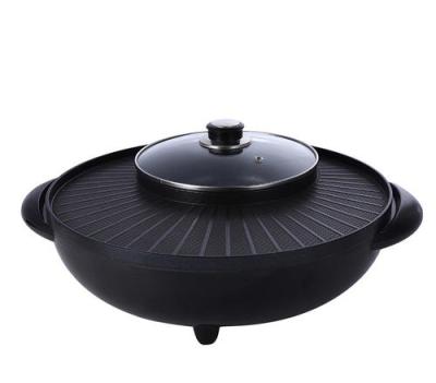 China 2020 Multi-Function Household Adjustable Height Non-Stick Cooking Pan BBQ Smokeless Smokeless Smokers Electric With Hot Pot for sale