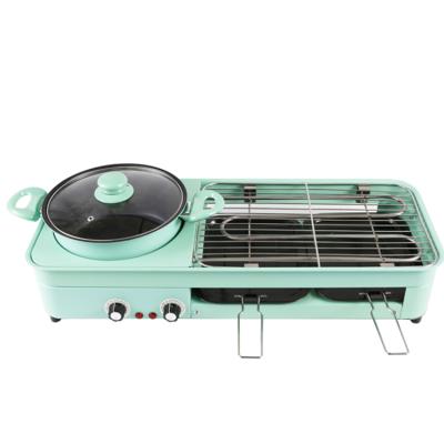 China Adjustable Height BBQ Electric Smokeless Grill Contact 2 in 1 with Indoor Hotpot Pink Portable Vertical for Restaurant or Foshan Home Kebab for sale