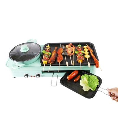 China Height Adjustable Mini Electric Hot Pot And Barbecue Grill Motor Rotisserie Smokeless Indoor Barbecue Grills Parts In A Grate for sale