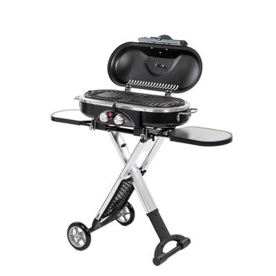 China Adjustable Height Camping Trolley BBQ Grill Outdoor Gas Portable Foldable BBQ Grill Outdoor Stainless Steel for sale