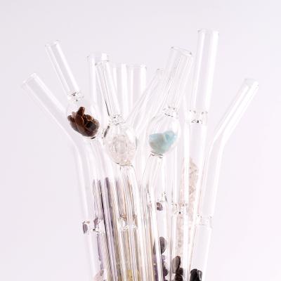 China China Natural Crystal Gemstone Infused Glass Straws Can Be Recycled Crystal Quartz Straws for sale