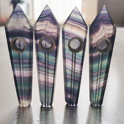 China China Rainbow Wholesale Natural Fluorite Smoking Pipes Crystal Glass Smoking Pipes For Healing for sale