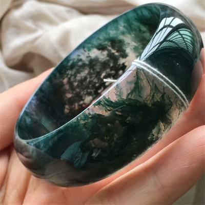 China Cute Natural Ocean Grass Agate Moss Agate Bracelet Quartz Crystal Bracelet for sale