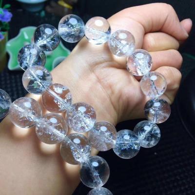 China Hot Selling Clear Bracelet Crystal China 12mm Quartz Gemstone Wire Bangle Bracelet for sale