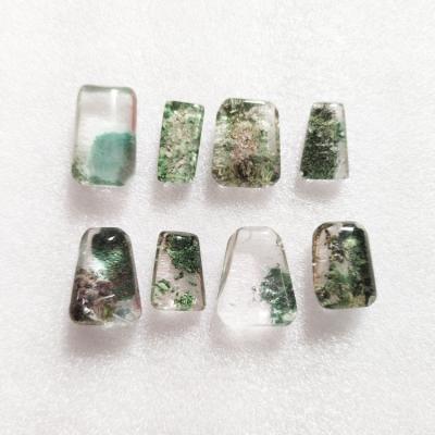 China China Phantom Quartz Crystal Pendants Green Ghost Square Necklace Natural Green Pendant for sale