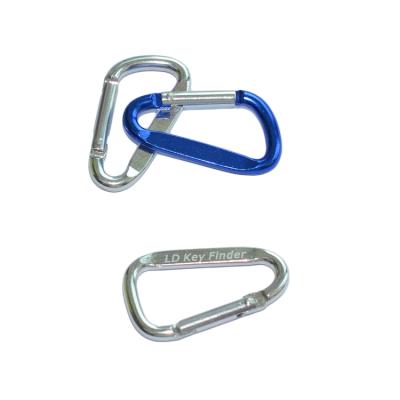 China Eco-friendly Bulk In Stock Custom Mini Outdoor Camping Carabiner Keychain Hook D Shape Aluminum Carabiner Clip for sale