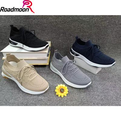 China New Woven Anti-slippery Theft To Mesh Breathable Soft Bottom Stylish Shoes Sports Shoes Lace Up Shoes Sneakers for sale