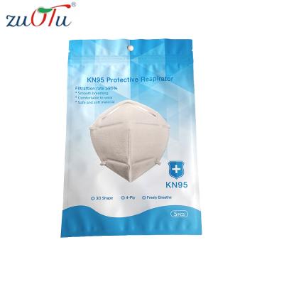 China Kn95 Disposable Plastic Zip Lock Reseal Packaging Bag for sale