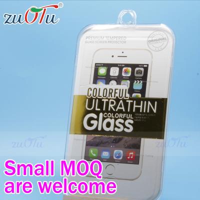 China Recyclable Plastic Mobile Phone Tempered Glass Screen Protector Packing Box, PVC Box for sale