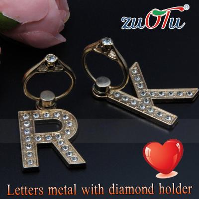 China High Quality Simple Alphabet Diamond Ring Special Holder For Mobile Phone for sale