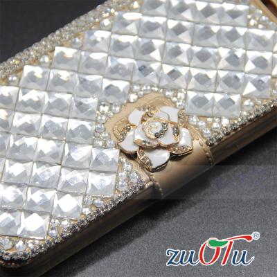 China 2016 New Style Handmade Crystal Diamond Crystal With PU Leather Mobile Phone Cover For Samsung Phone Case for sale