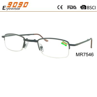 China 2018 new style fanshionable half rim reading glasses with metal frame, Power rang : 1.00 to 4.00D for sale