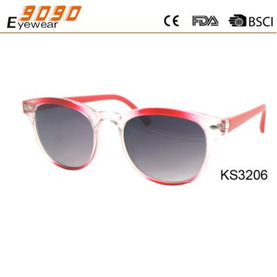 China 2018 new style children's sunglasses with plastic red and white frame ,suitable for girls and boys for sale