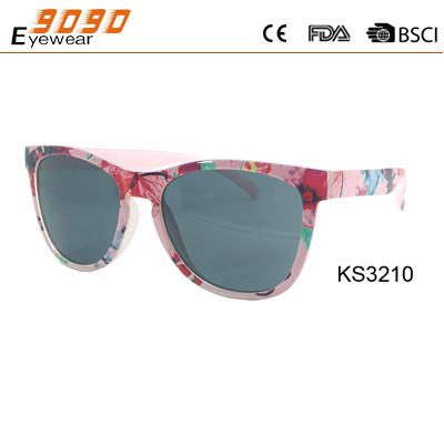 China Children's Sunglasses with Plastic Frame with beautiful pattern, UV 400 Protection Lens, suitable for girls for sale