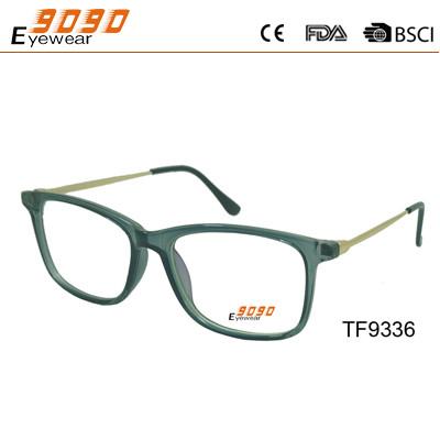 China Latest fashion TR90 injection glasses china wholesale plastic optical frame with metal temple for sale