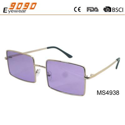 China New style sunglasses ,made of metal ,rectangle shape,suitable for men and women for sale