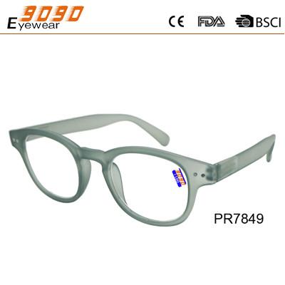 China Women's colorful plastic reading glasses  with spring hinge and two pins on the frame for sale