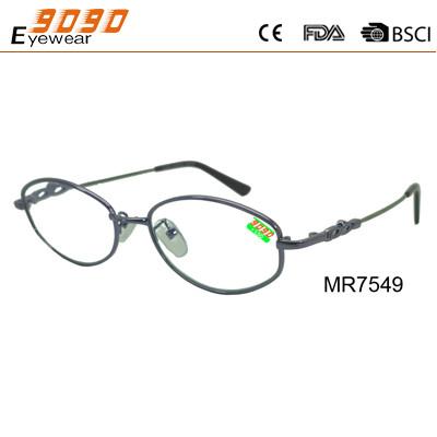 China New design high quality fashionable reading glasses ,made of stainless steel with purple color for sale