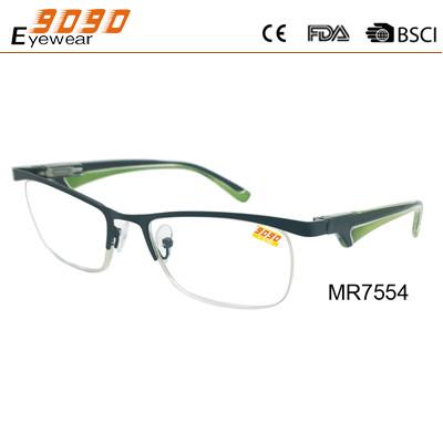 China Hot selling reading glasses of metal frame with three colors on the temple for sale