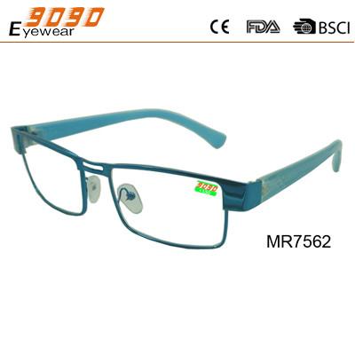 China New design high quality fashionable reading glasses ,made of stainless steel with blue color for sale