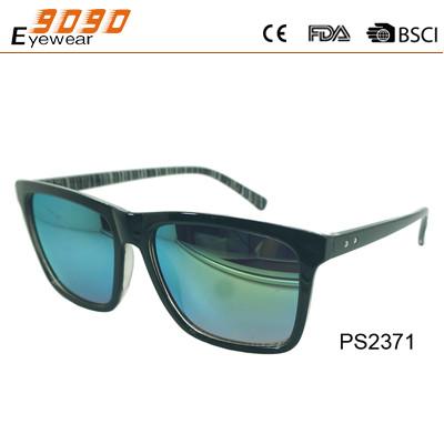 China New arrive and fashionable sunglasses ,made of plastic with  mirrored lens for sale