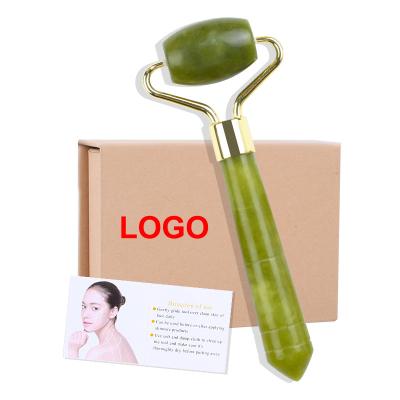 China Green Jade Roller Supplier Private Label Cheapest Natural Face Stone Facial Skin Care Mini Jade Roller Tool Face Lift Roller for sale