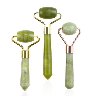 China Cheap Mini Green Feng Jade Face Roller Facial Roller Face Lift Natural Massage With Custom Logo for sale