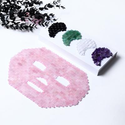 China Anti-Puffiness Various Mask Real Pure Natural Crystal Cooling Mask Skin Care Jade Face&Eye&Amethyst&Obsidian Rose Quartz Mask Massager for sale