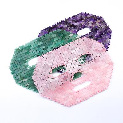 China Wholesale New Health Style Natural Stone Rose Quartz/Amethyst/Green Jade Aventurine Jade Facial Massage Mask Cooling Face Mask For Skin Care for sale