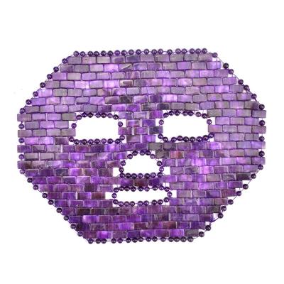 China Natural Purple Green Jade Rose Face Mask Face Jade Facial Eye Mask Set Rose Quartz Mask Massage Factory Direct Cooling OEM for sale