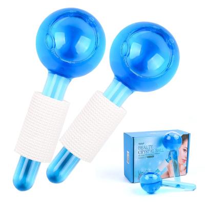 China Cheap Blue Face Ice Globes For Facial Massager, Cooling Cryo Ice Face Globes Roller Skin Care Massage Tool for sale