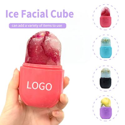 China Remove Wrinkle Face Skin Tighten Facial Ice Cube Cooling Silicone Cryo Ice Globes Facial Magic Cube Set Beauty Massager Rose Plant Natural Ingredient for sale