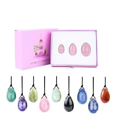 China Europe Wholesale Custom Yoni Egg Women Vaginal Exercise Balls Rose Quartz Natural Jade Yoni Egg Balls Cheap Gemstone Crystal Eggs for sale